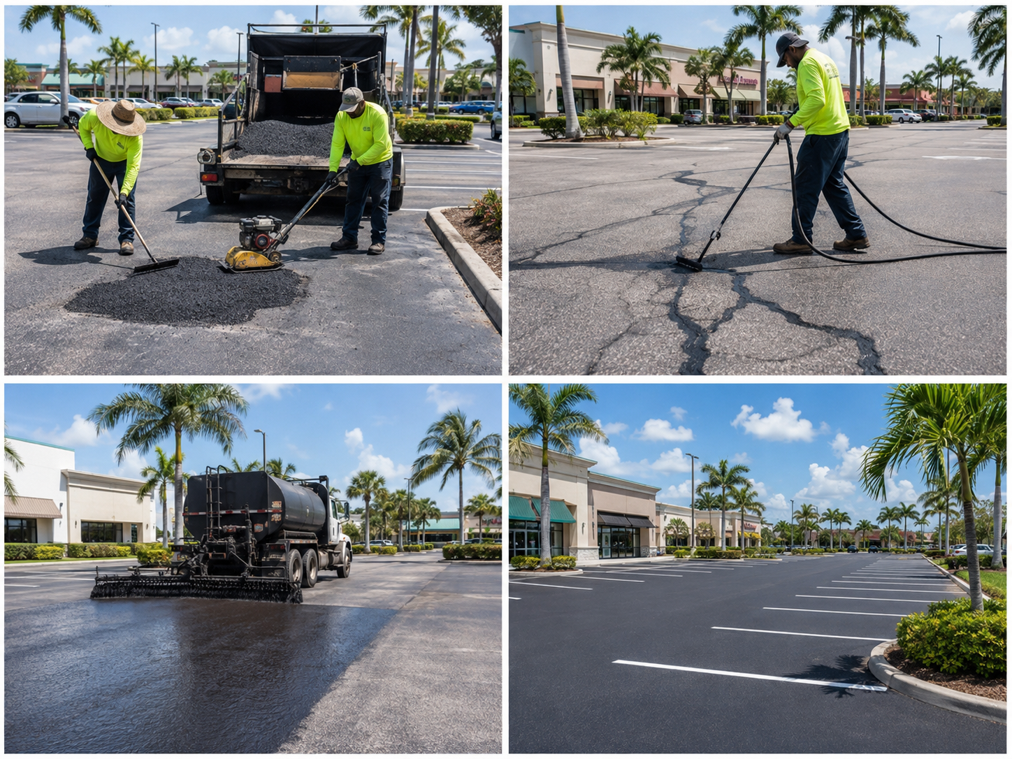 Asphalt maintenance and crack sealing crew